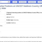 Stages nationaux en Santé et Éducation à l&rsquo;UNICEF Maldives