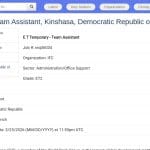 Assistant d&rsquo;équipe – IFC Kinshasa (Contrat temporaire)