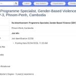 Spécialiste Programme Violences Basées sur le Genre – UNFPA Cambodge