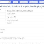 Manager Solutions et Impact – Secteur Métaux et Minéraux