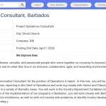 Consultant en Opérations de Projets – Bureau de la Barbade