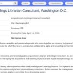 Consultant Acquisition et Gestion de Collections Bibliothécaires