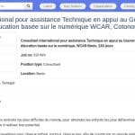 Consultant International en Éducation Numérique pour l&rsquo;UNICEF au Bénin