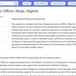 Coordinateur des Affaires Humanitaires – OCHA, Abuja