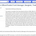 Manager du Fonds Régional Humanitaire pour l&rsquo;Asie-Pacifique