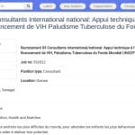 Consultants Fonds Mondial VIH, Paludisme, Tuberculose – Guinée