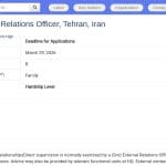 Chargé(e) des Relations Extérieures – UNHCR Téhéran