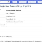 Directeur de Programme IFC pour l&rsquo;Argentine