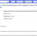 Consultant National pour la Stratégie de Protection Sociale Adaptative en Ouzbékistan