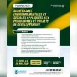 Formation certifiante en sauvegardes environnementales et sociales