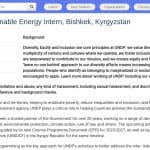 Stage en Climat et Énergie Durable au PNUD Kirghizistan