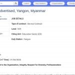 Chargé de Projets Éducatifs – UNESCO Yangon