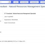 Spécialiste Gestion Ressources Naturelles – Banque Mondiale, Dhaka
