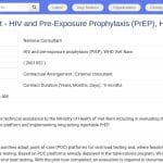 Consultant national VIH et PrEP injectable longue durée