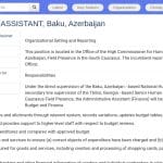 Assistant Administratif et Financier – OHCHR, Bakou