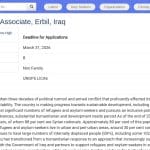 Associé en Gestion de Données – UNHCR Erbil, Irak