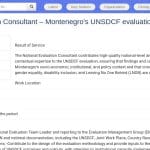 Consultant national en évaluation pour l&rsquo;ONU au Monténégro