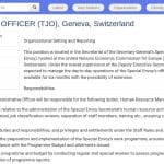 Administrative Officer pour le Bureau de l&rsquo;Envoyé Spécial de l&rsquo;ONU