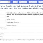 Consultant national pour le Plan Stratégique Santé Mère-Enfant-Adolescent