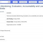 Assistant Technique Suivi-Évaluation et Apprentissage (MEAL)