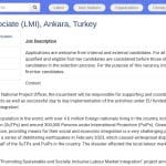 Associé(e) Senior aux Projets – Intégration Marché du Travail, Ankara