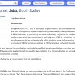 Directeur Adjoint de Mission – Organisation Internationale pour les Migrations, Soudan du Sud