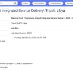 Analyste Programme – Services Intégrés, Tripoli (Libye)