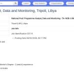 Analyste Programme Données et Suivi – UNFPA Tripoli