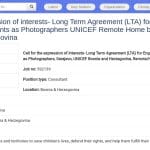 Consultant Photographe pour UNICEF Bosnie-Herzégovine