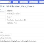 Spécialiste Programme Égalité des Genres en Éducation – UNESCO Paris