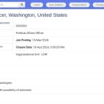 Officier des Affaires Politiques – FAO Washington