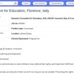 Consultant Recherche Éducation – UNICEF Innocenti (Télétravail)