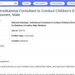 Consultant en Santé Environnementale des Enfants aux Maldives