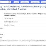 Consultant National AAP et Renforcement des Capacités – UNICEF Pakistan