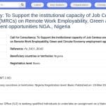 Consultant national : Renforcement des centres d’emploi sur le travail à distance et l&rsquo;économie verte