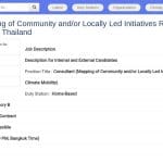 Consultant Cartographie Initiatives Locales Mobilité Climatique – Bangkok
