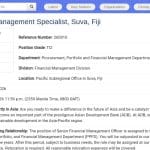 Spécialiste Senior en Gestion Financière – ADB, Suva (Fidji)