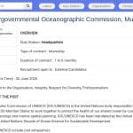 Stage à la Commission Océanographique Intergouvernementale de l&rsquo;UNESCO