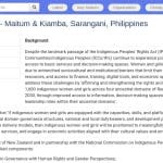 Clerk de terrain pour projet communautaire – Maitum & Kiamba