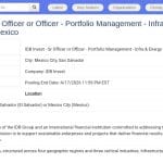 Officier Senior Gestion de Portefeuille Infrastructure & Énergie – Amérique Centrale