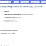 Spécialiste Reporting – Mandalay (Myanmar)
