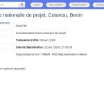 Coordonnateur National de Projet Climatique – FAO Bénin
