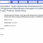 Consultant national développement opportunités jeunesse pour Generation Unlimited