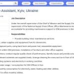 Assistant Maintenance de Bureaux – Organisation Internationale, Kiev