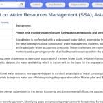 Expert national en gestion des ressources en eau – Kazakhstan
