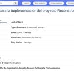Consultant pour le projet éducatif post-incendie au Chili