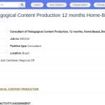 Consultant Production de Contenus Pédagogiques – UNICEF Brésil