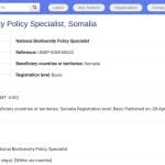 Spécialiste en Politiques de Biodiversité pour la Somalie