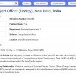 Chef de Projet Senior Énergie – Banque Asiatique de Développement, New Delhi