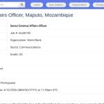 Responsable Senior des Affaires Extérieures – Mozambique et Région